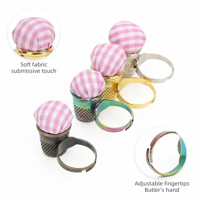 New Vintage Thimble Pin Cushion Kit Needle 2-in-1 Ring Sewing Thimbles Finger Protector Tool Household Sew Accessories Wholesale