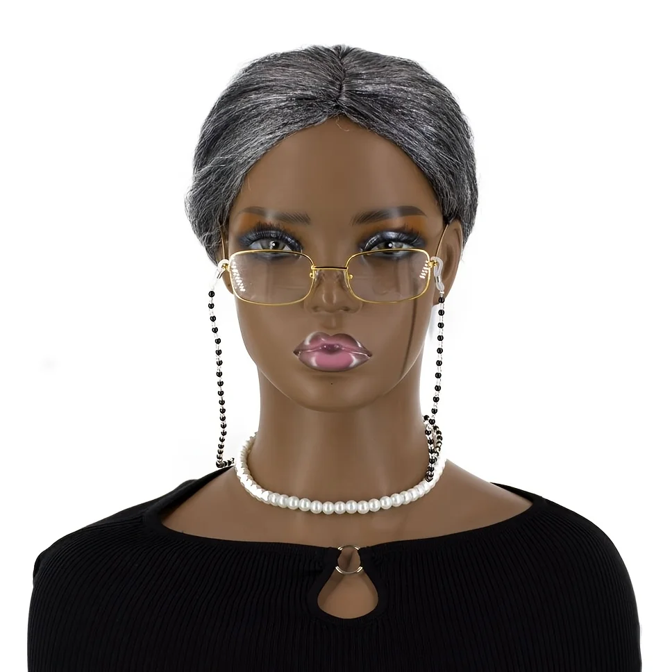 شعر مستعار كوس شعر مستعار رمادي الجدة شعر مستعار اصطناعي حفلة مهرجان الرسوم المتحركة