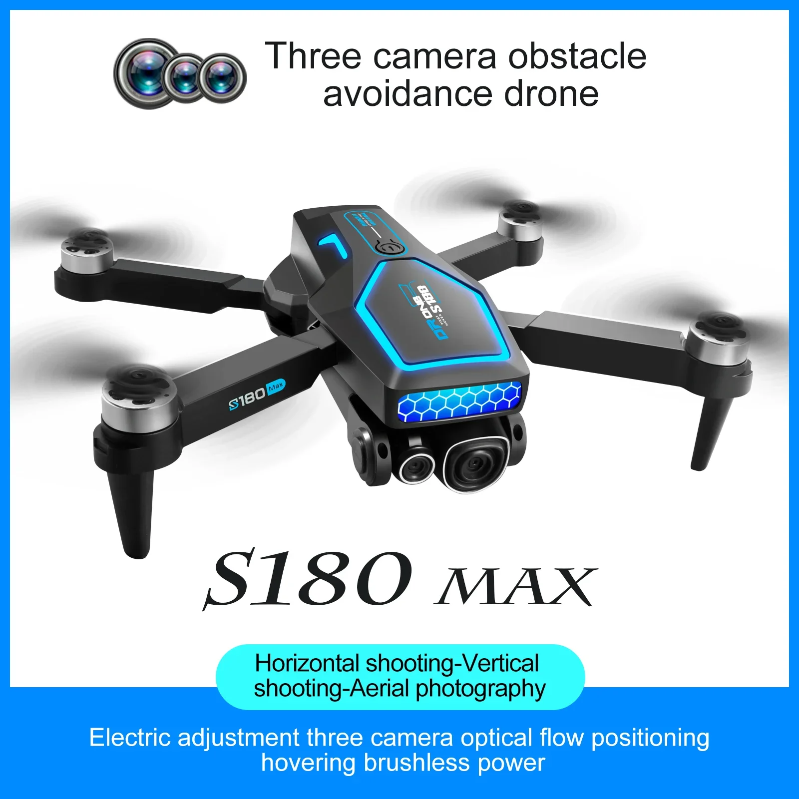 

S180 Brushless Motor Multi Battery Drone WiFi 8KDual ESC Camera Optical Flow 360 Obstacle Avoidance Brushless Motor RC Foldable