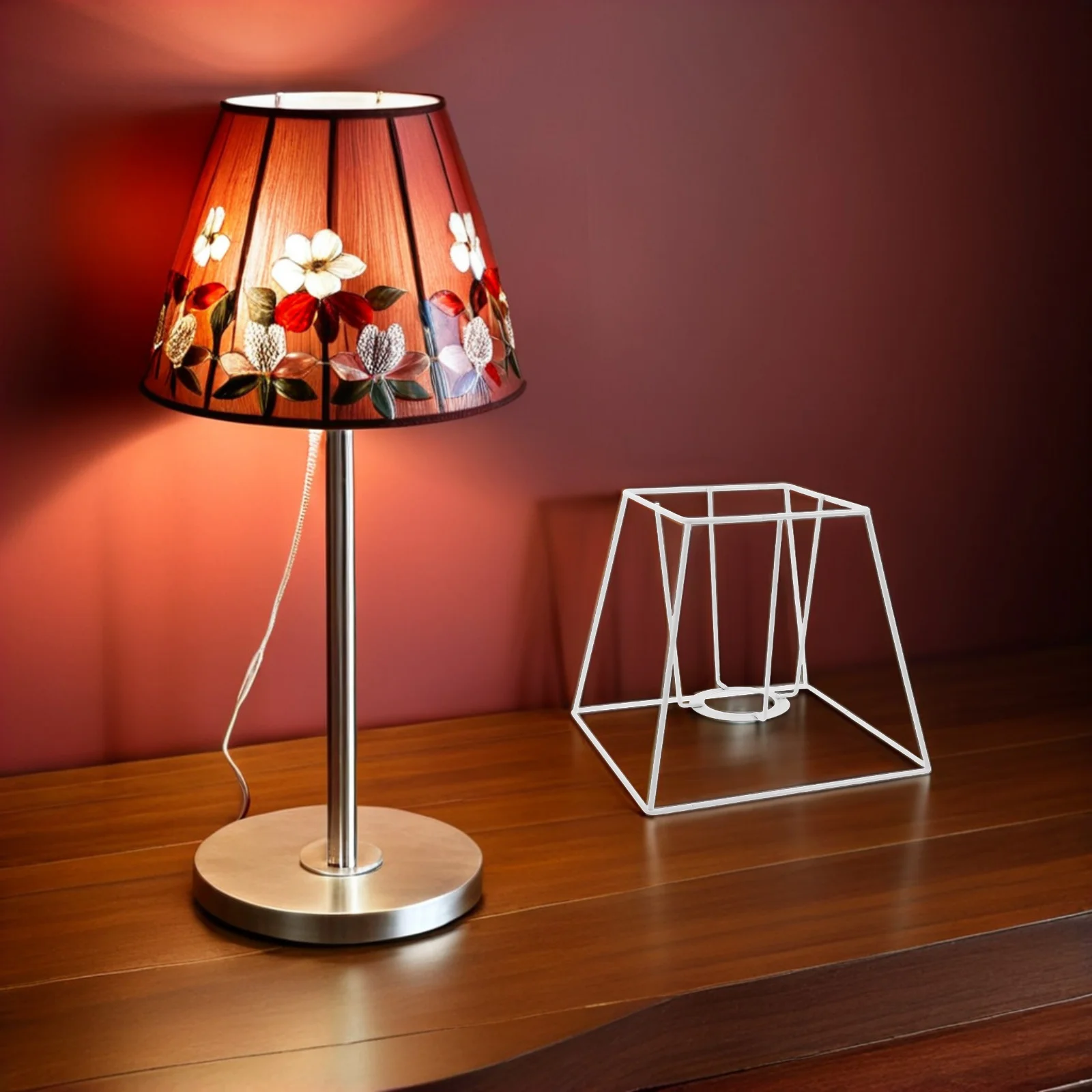 سلك الحديد غطاء مصباح الإطار قفص معدني هندسي للسقف قلادة الطابق مصابيح طاولة غسالة مجرب حلقة الأجهزة