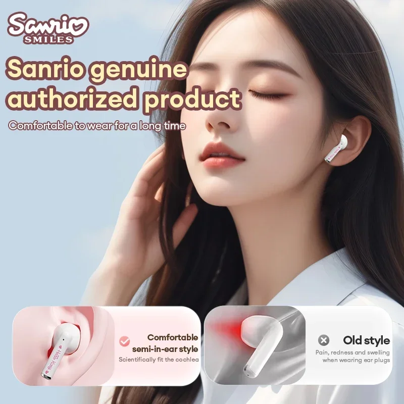 Sanrio Kuromi Bluetooth 5,4 auriculares BL19 lindo Hello Kitty TWS auriculares inalámbricos Kawaii Cinnamoroll auriculares con reducción de ruido