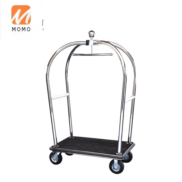 Stainless Steel Hotel Crown Luggage Cart/Birdcage Trolleys Luggage Carts