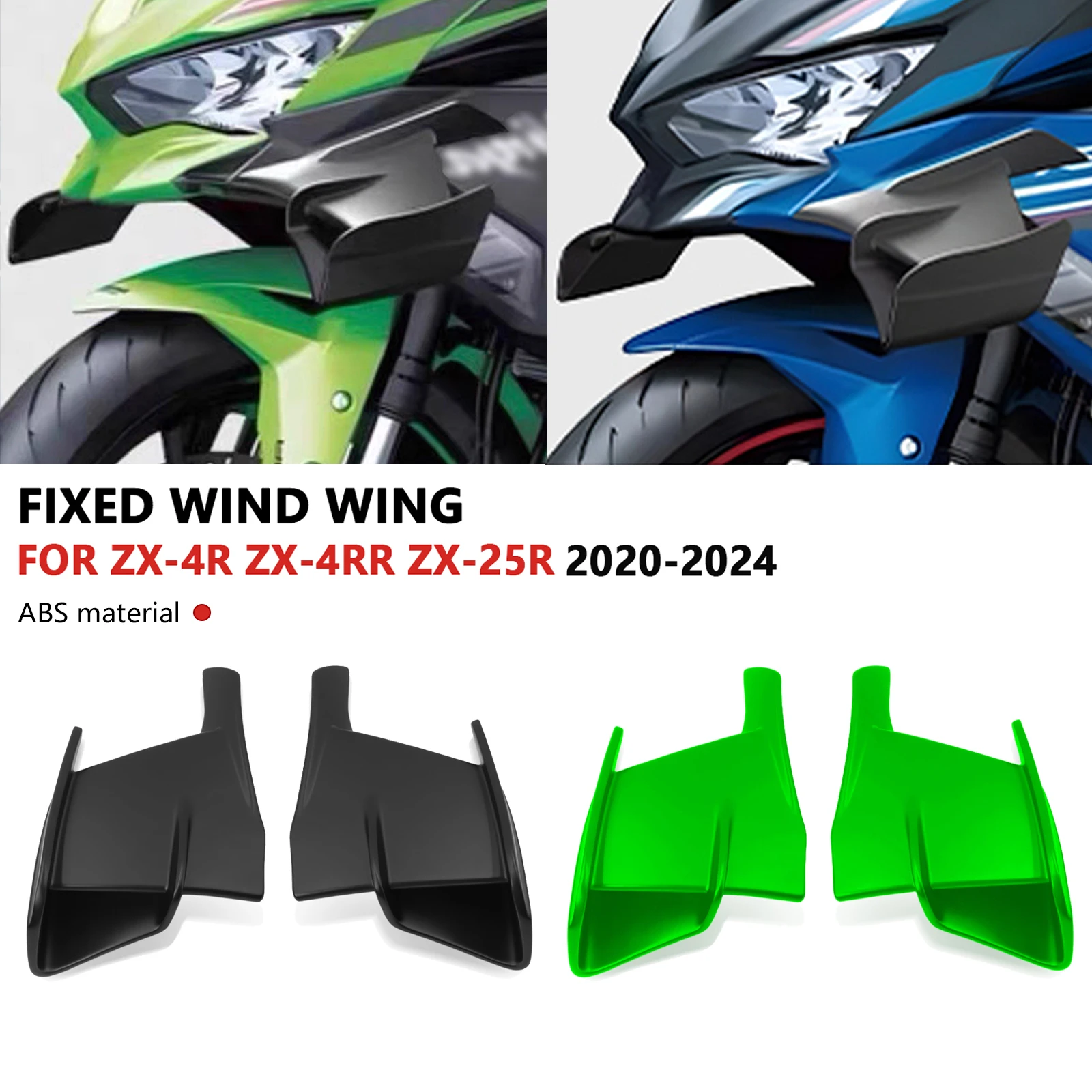 

For ZX-4R ZX-4RR ZX-25R ZX25R 2020-2024 Front Fairing Winglets Aerodynamic Side Wing Protect Guard Cover Motorcycle