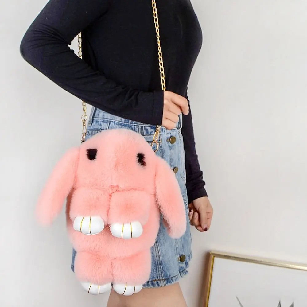 Dead Rabbit Bag Rabbit Bag Diagonal Cross Chain Rabbit Bag Imitation Otter Rabbit Bag Plush Bag One Shoulder Two Shoulder Bag