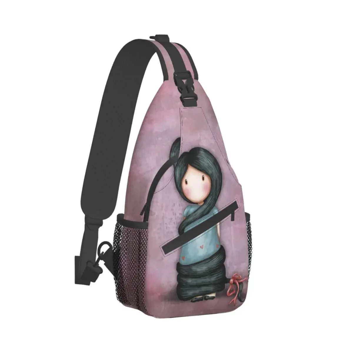 

Santoro Gorjuss Doll Crossbody Sling Bag Cool Chest Bag Art Cartoon Shoulder Backpack Daypack for Travel Hiking Sports Satchel