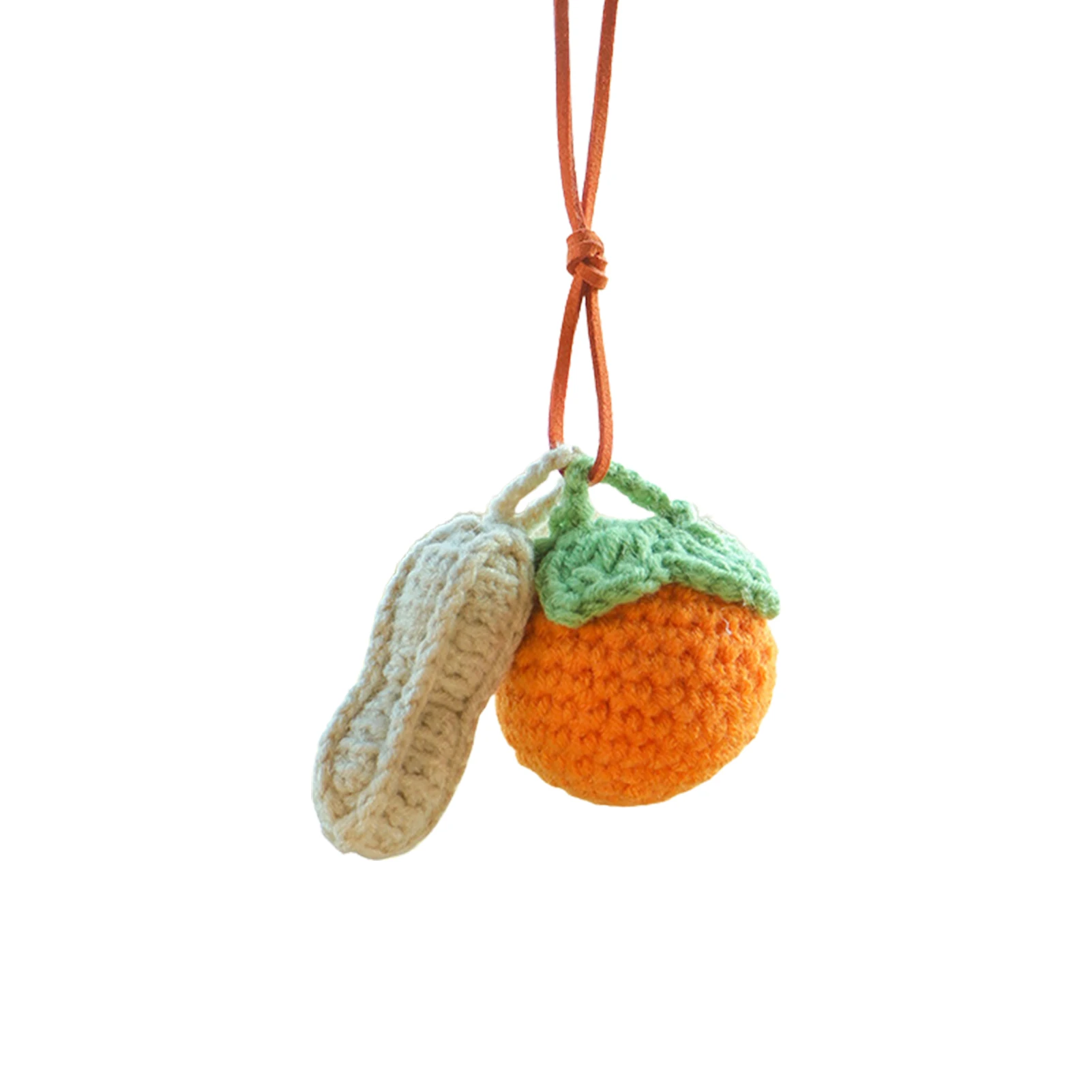

Crochet Car Accessories Rear View Mirror Accessories Plush Crocheting Pendant Hand-woven Cute Car Accessories