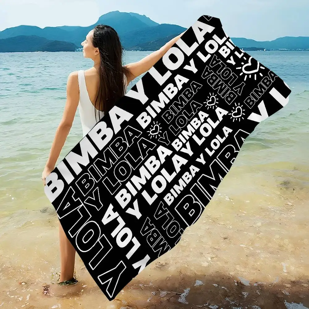 Fashion B-Bimbae L-Lolae Microfiber Blanket Quick Drying Beach Towels Oversized Printing Super Absorbent Pool Towel Blanket