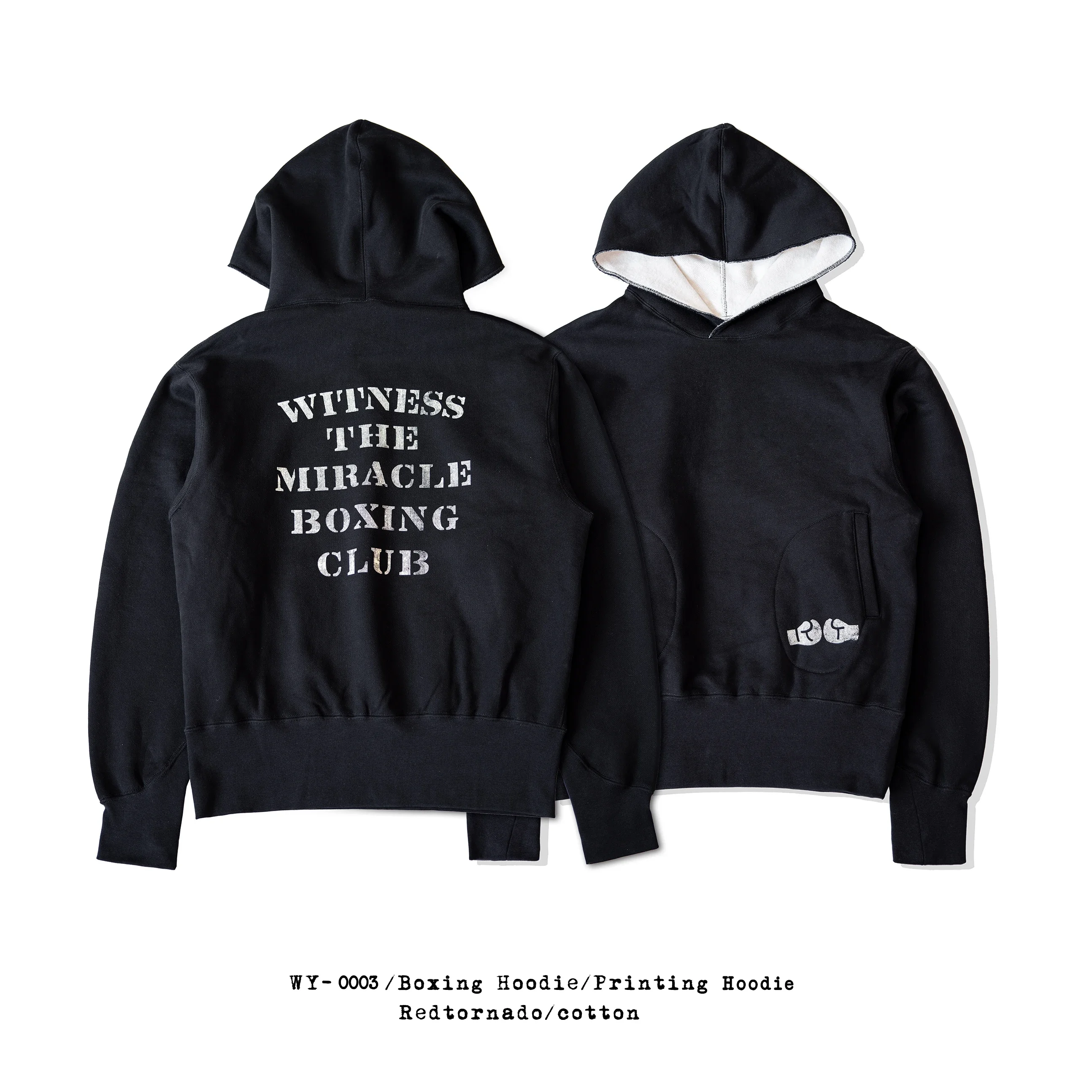 WY-0003 Super Quality Heavy Thick Long Sleeve Pullover Mans Cozy Flexible 650g 20 oz Cotton Hoodie