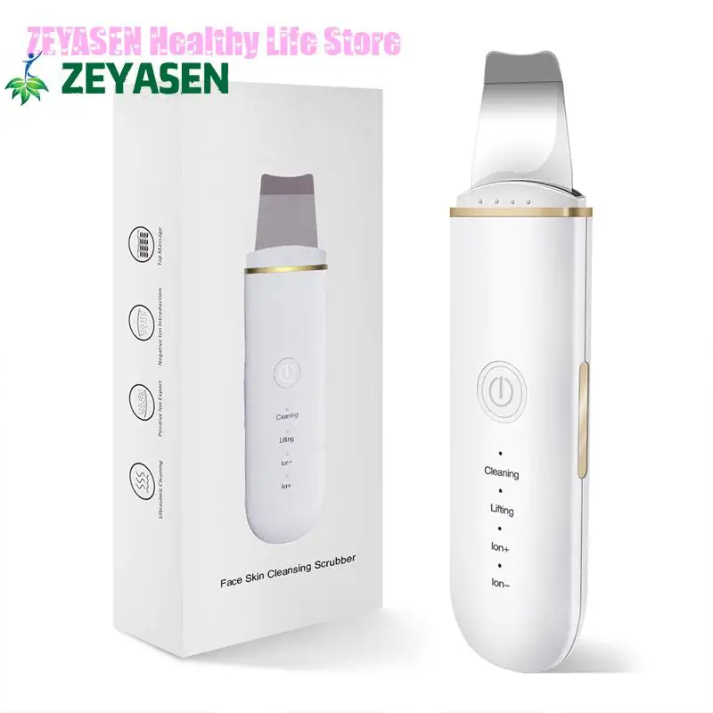 

Zeyasen Ultrasonic Skin Scrubber Vibration Face Spatula Blackhead Remover Shovel Clean Cavitation Peeling Facial Lift Skin Care