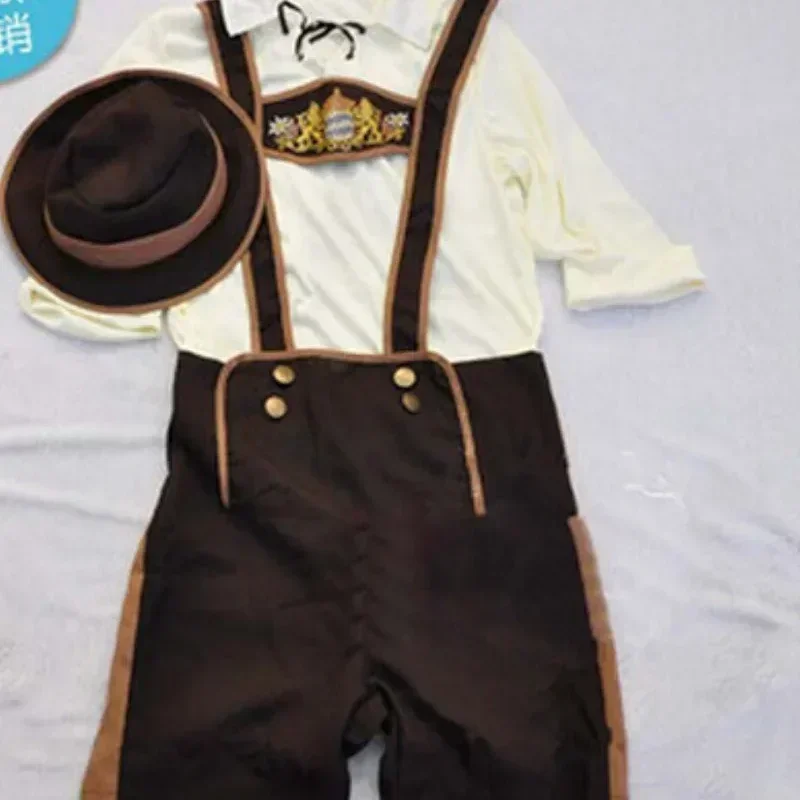 2026 Oktoberfest Costume Man Bavarian Octoberfest German Festival Beer Cosplay Adult Male Halloween Party Costumes Set