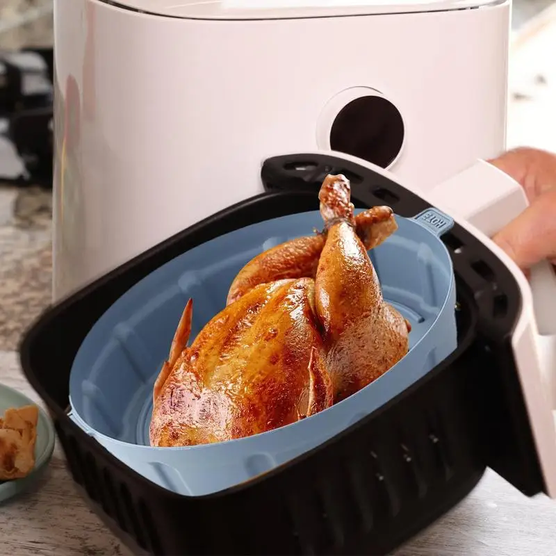 Lucht Friteuse Voeringen Siliconen Ronde Oven Mand Voering Herbruikbare Mand Liner Hoge Temperatuur Resistente Voering Voor Broodrooster Oven