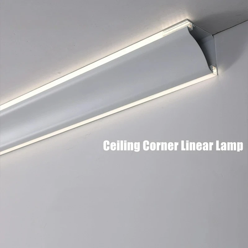 

Free Ceiling Top Corner Line Lamp LED Aluminum Profile Surface Mounted Linear Light Channel Ceiling Luminous Plaster Line Decor