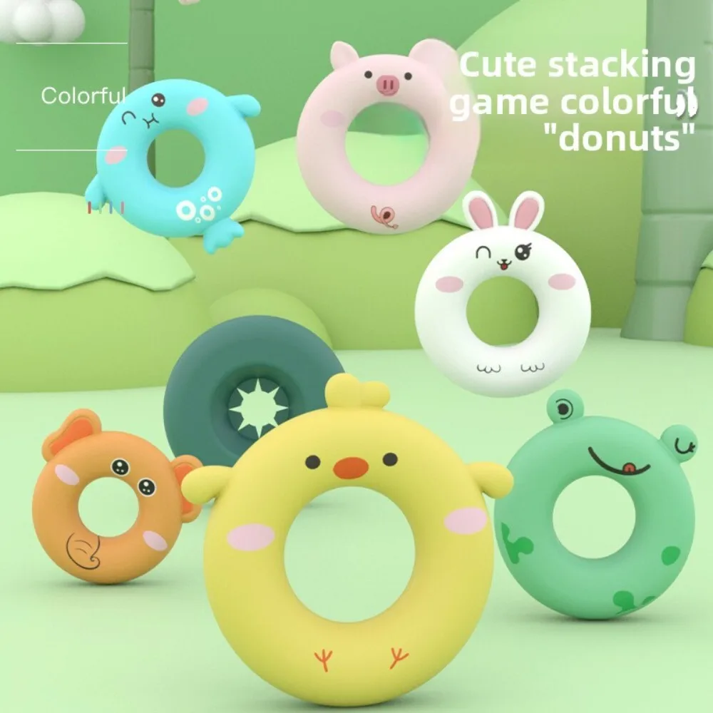 Stacking Rainbow Tower Ring Toy for 6 to 12 Months Baby Toddler Early Education Developmental Playtime Wooden Inspired