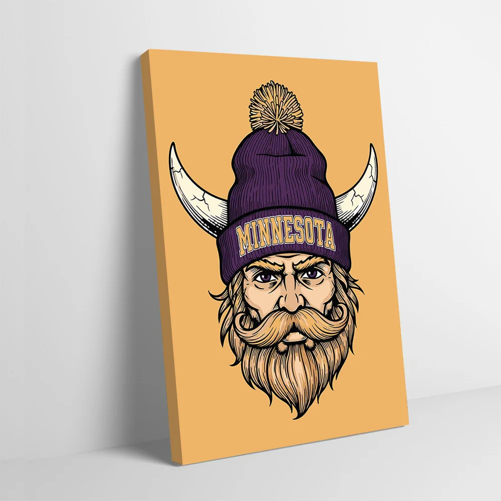 Minnesota vikings mascote impressão cartaz personalizável fotos arte da parede pintura em tela presente para decoração do banheiro decoração do quarto