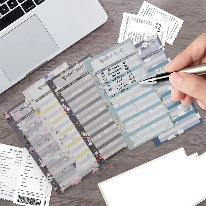 Budget Binder Sheets -60Pcs Expense Budget Organizer For Budgeting And Finances Management, Ledger Book, Bill Organizer