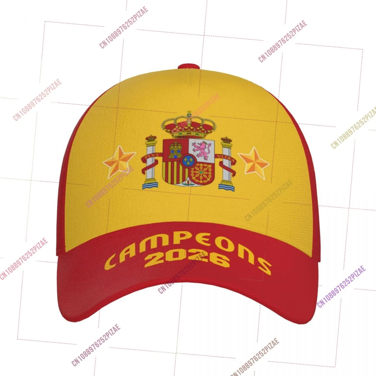 2026 Spain 2 Stars Champions Flag Hat Unisex Adjustable Snapback Baseball Cap Men Women Outdoor Hip Hop For Soccer Fans Gift