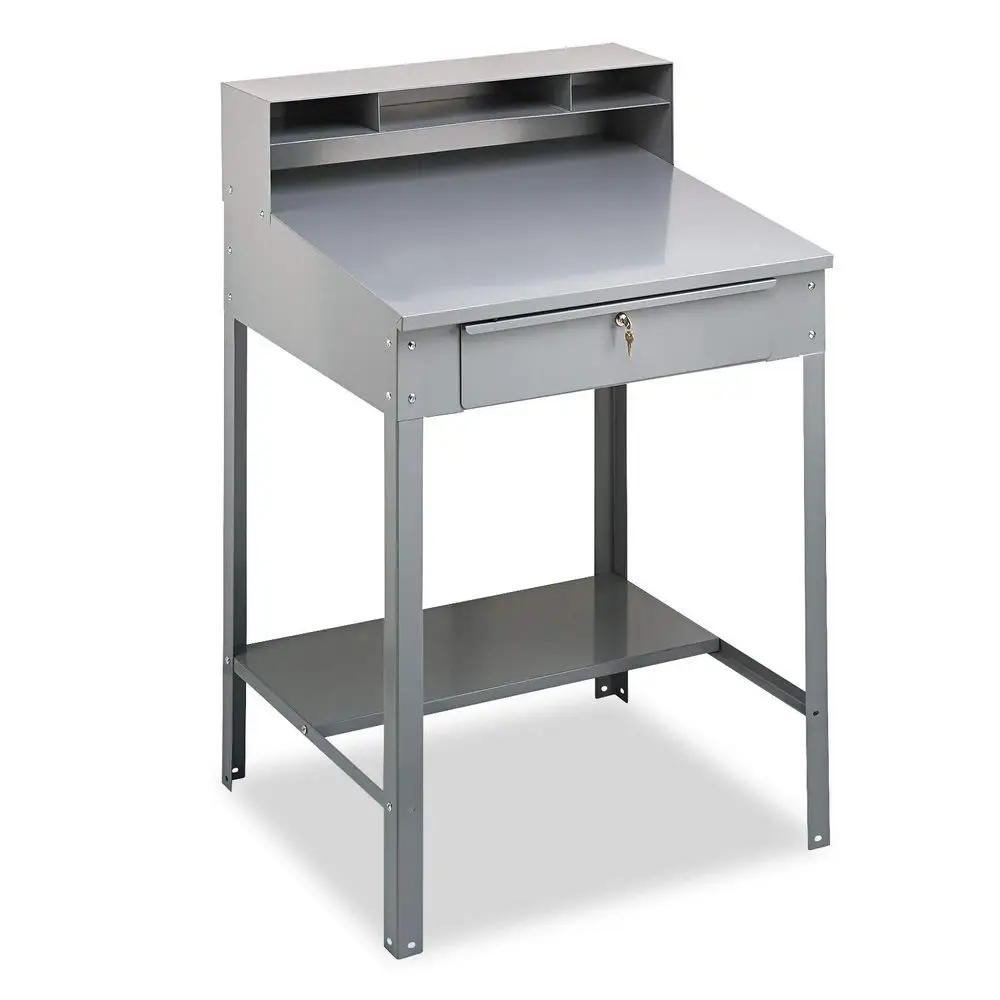 

Open Steel Shop Desk, 34.5 X 29 X 53.75, Medium Gray