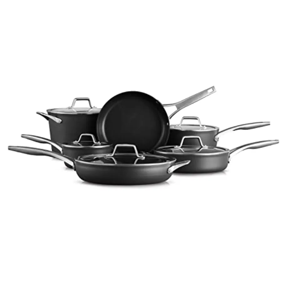 

Premier Hard-Anodized Nonstick Cookware 11-Piece Set with MineralShield Technology Dishwasher and Oven Safe Durable Aluminum Po