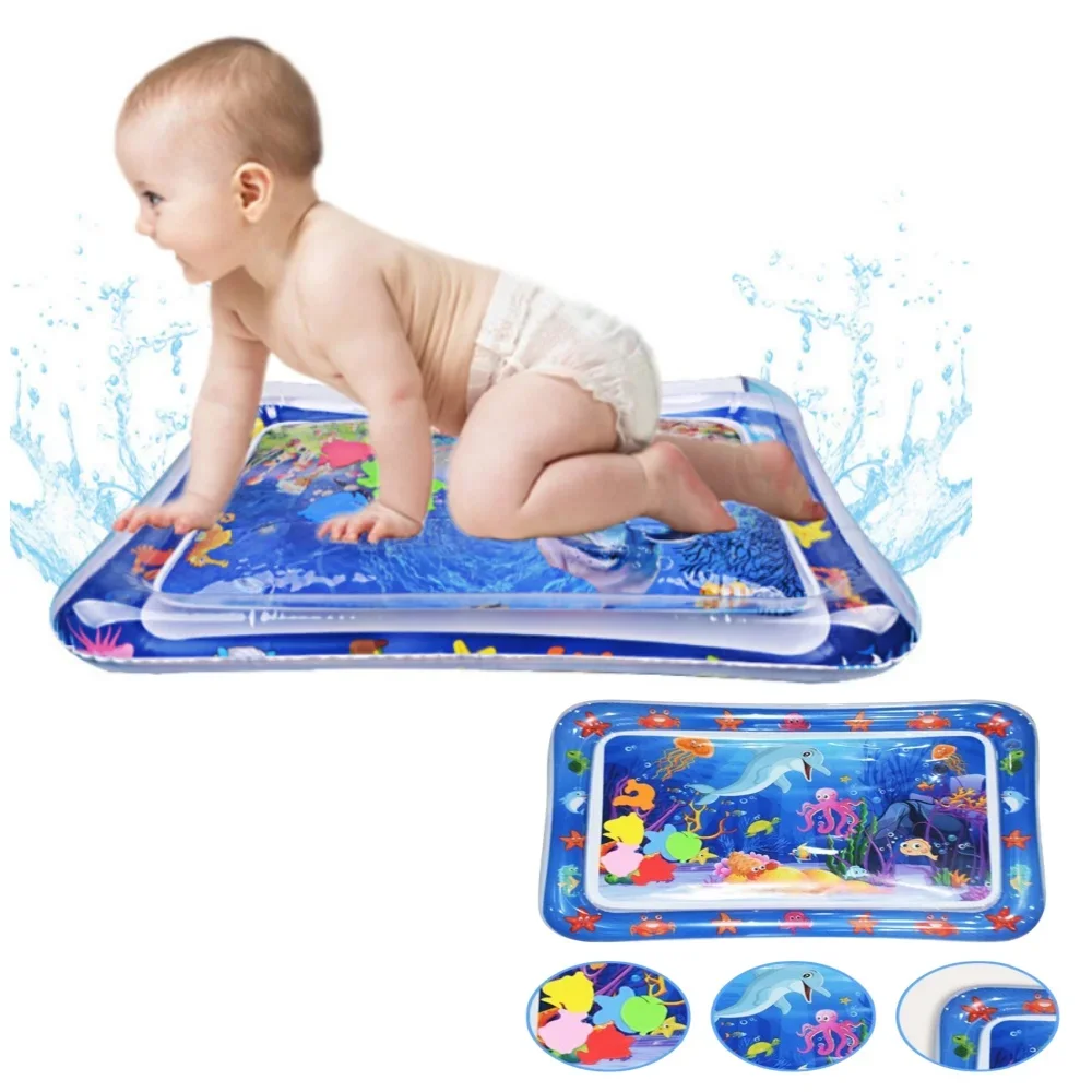 Baby Water Play Mat Inflatable Cushion PVC Infant Tummy Time Toddler Water Pad for Kids Early Education Developing Activity Toys