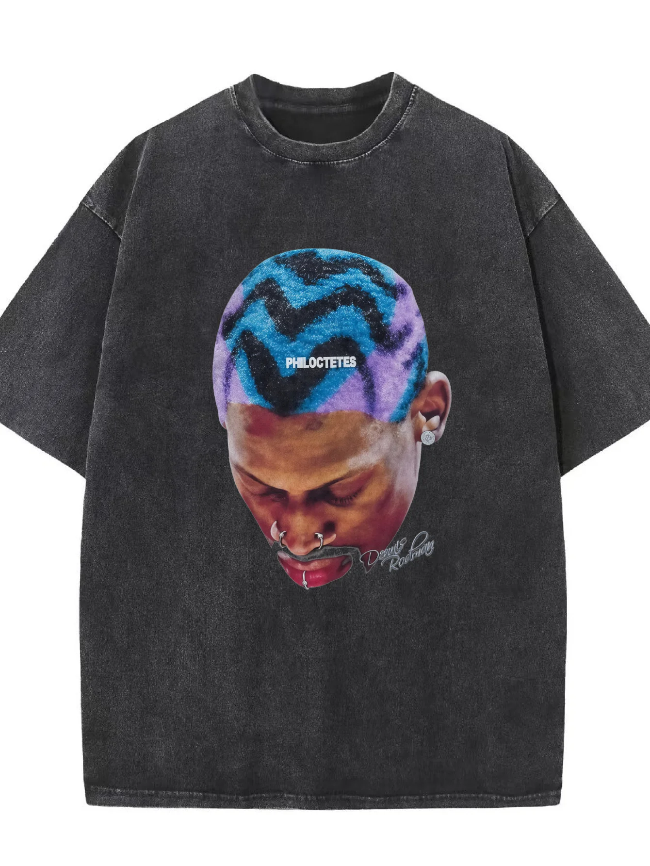 

Мужская винтажная футболка большого размера, которую можно стирать водой, с красочным волосом и портретным принтом, винтажные футболки с жирным текстом «Пилотсте»