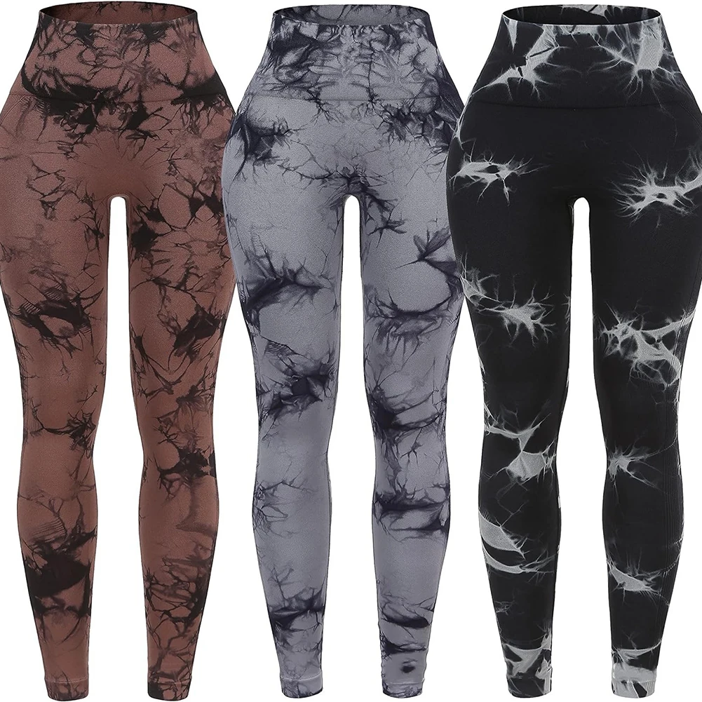 

Seamless Leggings Yoga Pants High Waist Scrunch Soft Stylish Tie Dye Tightening Tights Women Workout Brand New