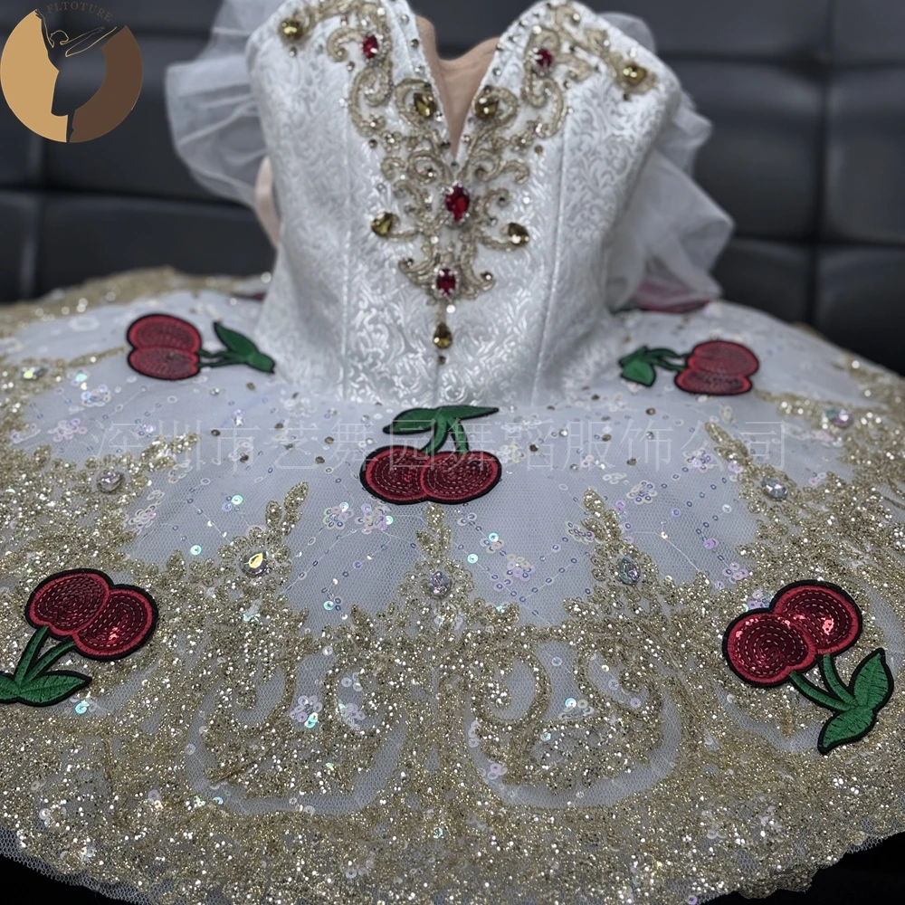 

FLTOTURE YN2057 Amazing Custom Made Kids Child Girls Cute Dance Short Tutu Skirt for Ballet Variation Chipollino Competition