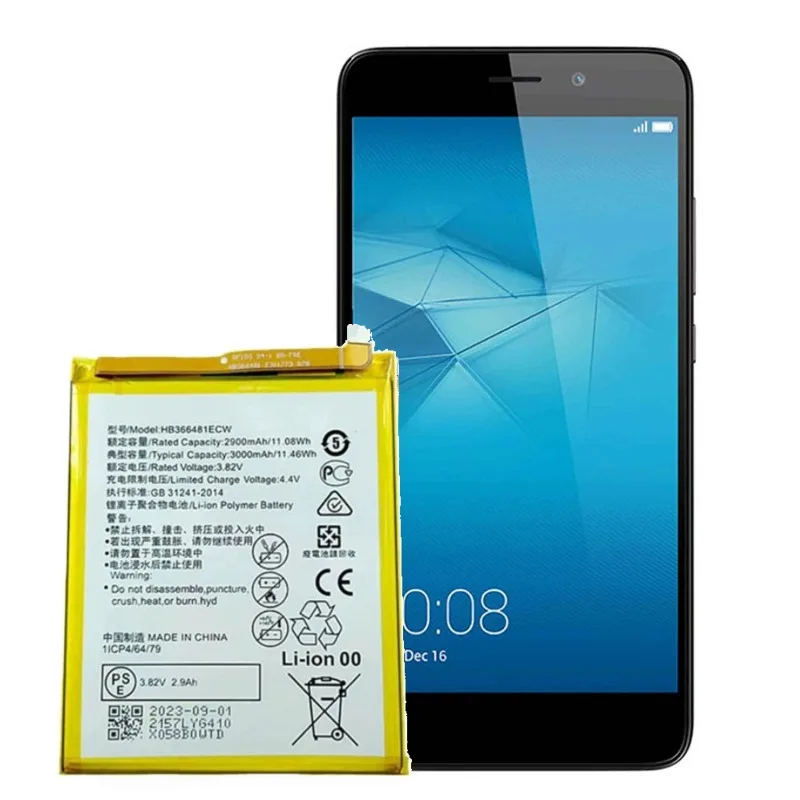 New HB366481ECW 3.82V 3000mAh Replacement Battery for Huawei P9/P9 Lite/P8 Lite 2017/Honor 8/P10 Lite/P20 Lite/Honor 5C Battery