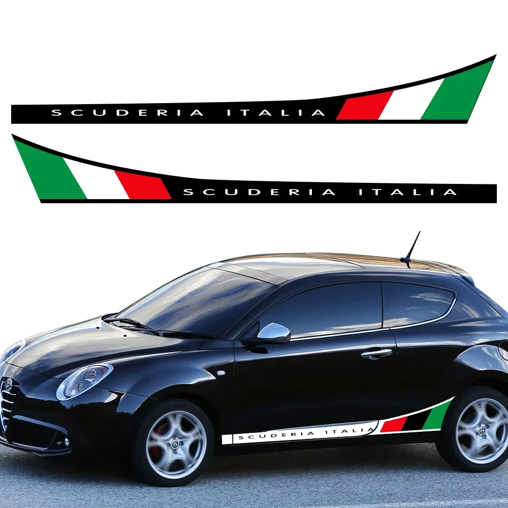

2PCS Car Side Door Stickers Self-adhesive Sport Stripes Graphics Vinyl Decals Auto SUV Tuning Accessories For Alfa Romeo Mito