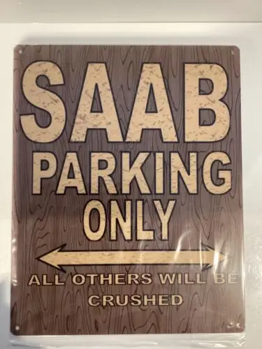 Saab Parking metal wall sign 6x8in  Garage outdoor plaque car  wall art