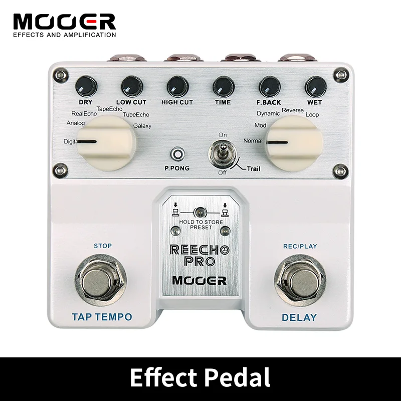 

MOOER Reecho Pro Digital гитарные педали с эффектом Delay Twin Footswitch с 6 эффектами задержки, циклическая запись (20 секунд) функция