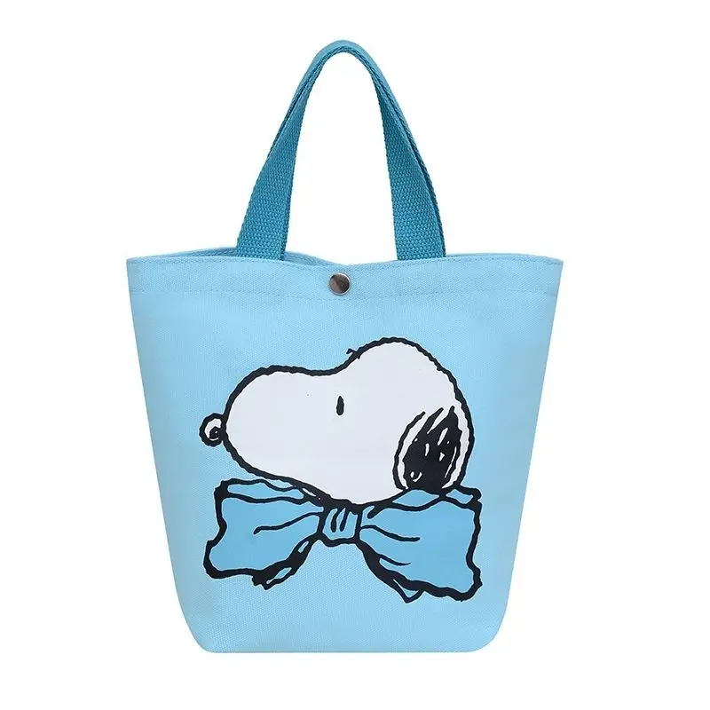 Snoopy anime peripherals, candy-colored cartoons, sweet handbags, cute prints, high-looking canvas bags, simple and versatile