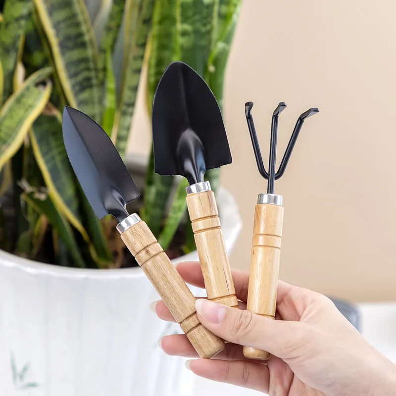 Three-Piece For Mini Garden Tool Set Multi-Functional Shovel Rake Spade Manual Household Plant Soil Loosening For Gardening DIY
