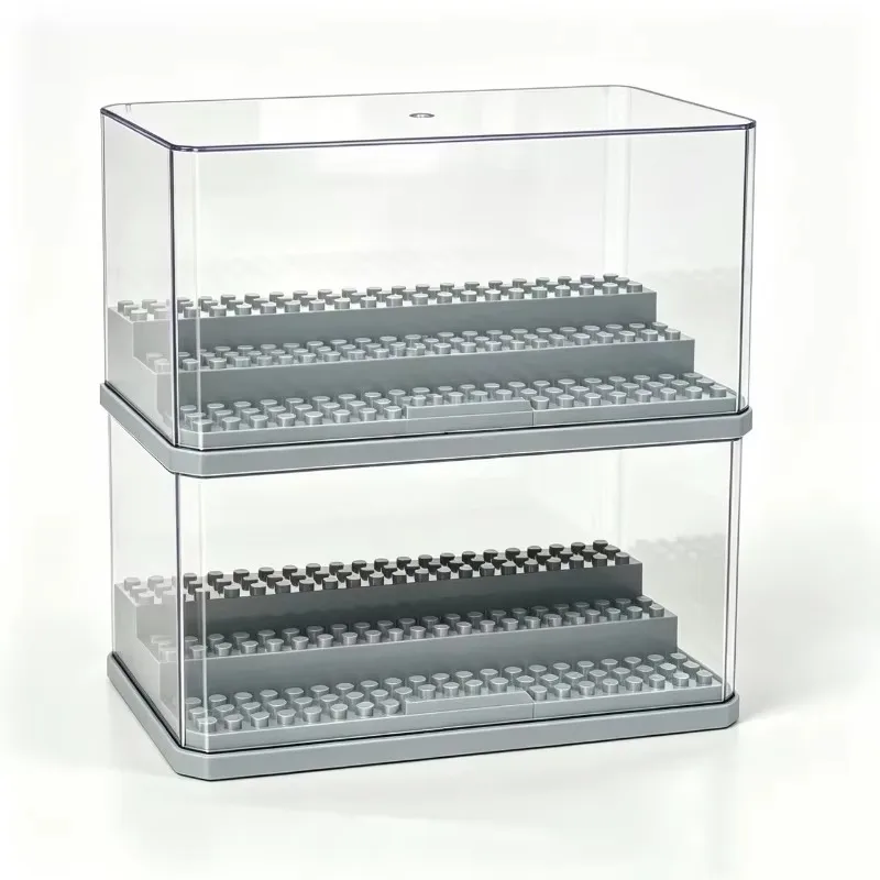 Acrylic Minifigures Display Case, Stackable and Dustproof Building Block Display Box for Lego Action Figure Toys Storage view 4
