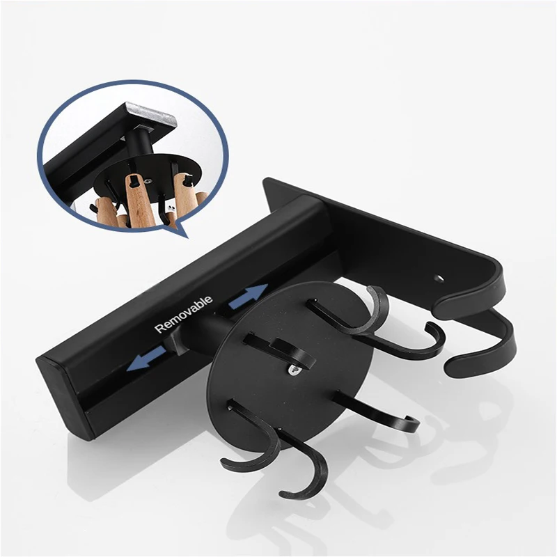 Kitchen Hook Bathroom Accessories 360 Degrees Rotated Hooks Space Aluminum Kitchen Organizer Multi-Purpose Storage Hanging Rack