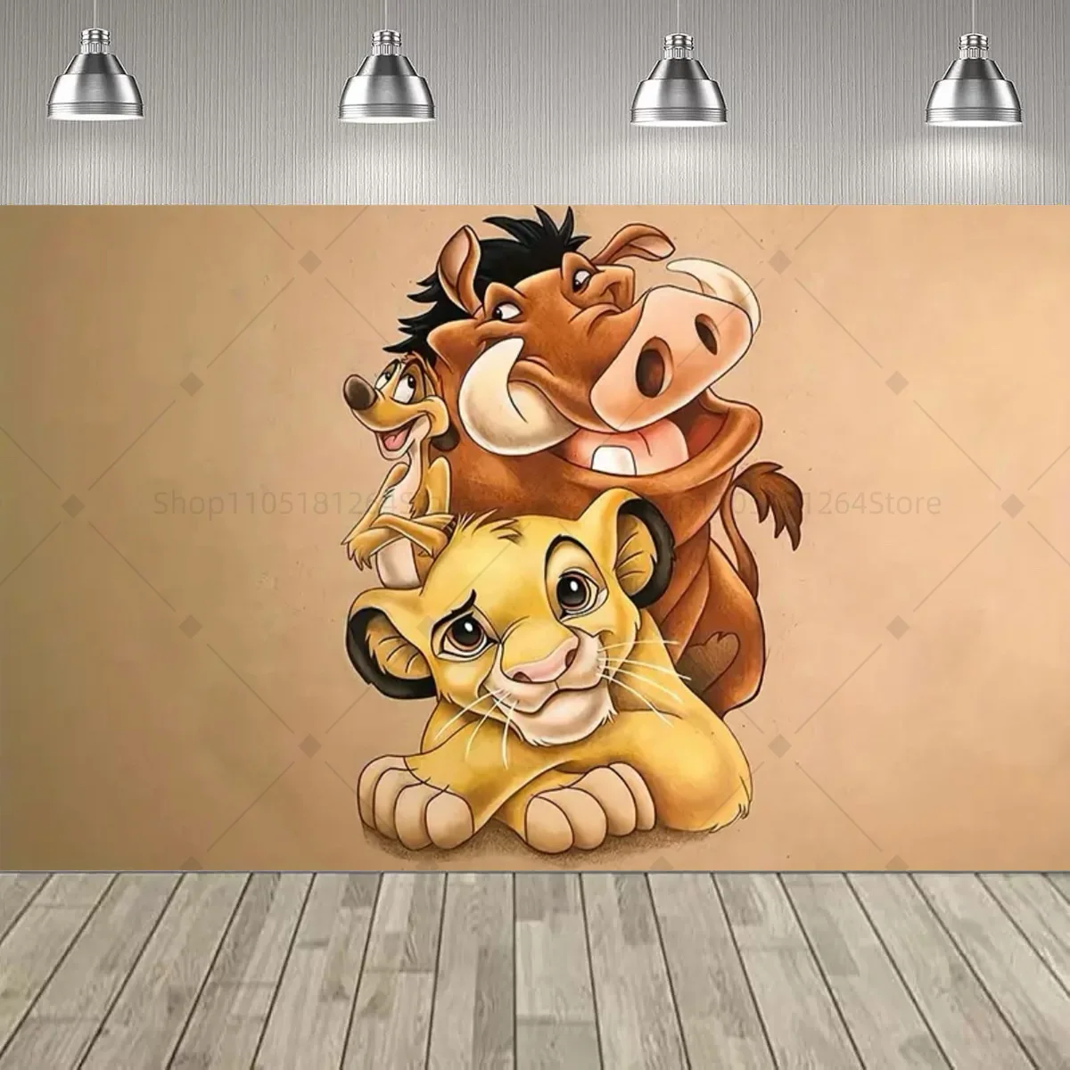 Cartoon König der Löwen Simba Happy Birthday Party Hintergrund Dschungel Safari Kinder 1. Geburtstag Baby Shower Party Dekorationen Kulisse – Detail 8