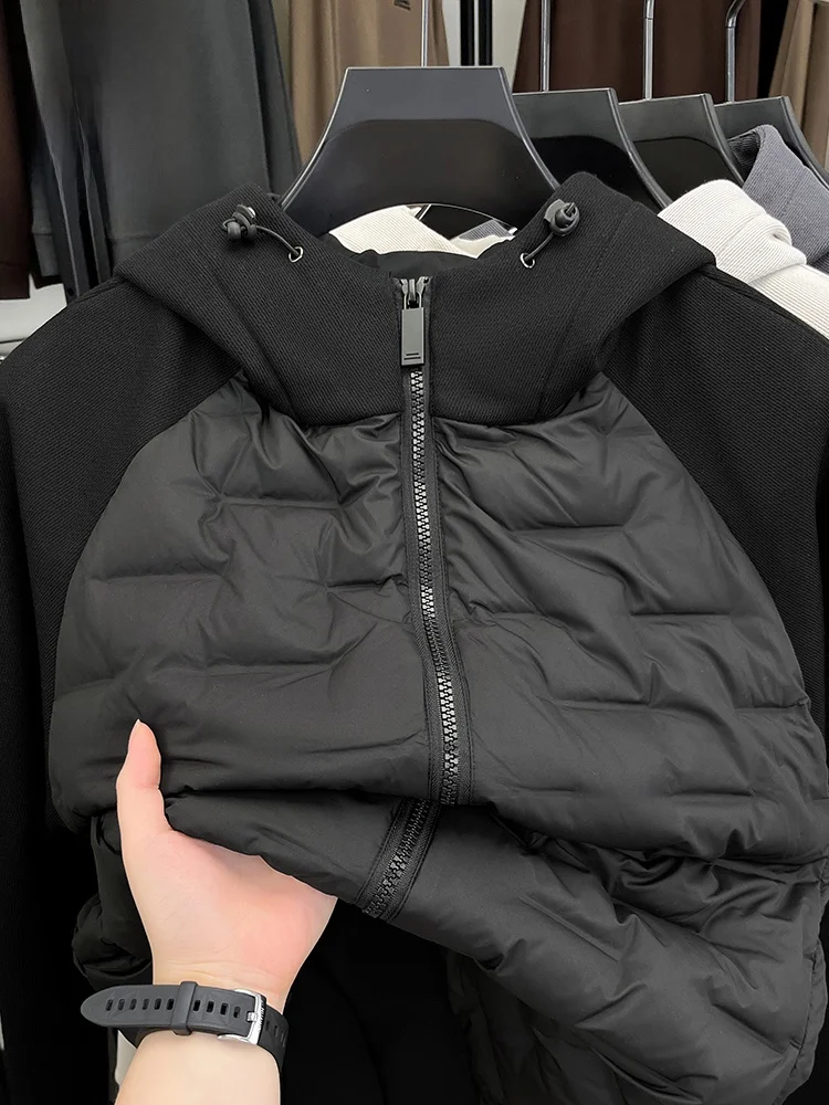 

Lormen Men's Faionable Comfortable Du down Jaet Hooded 90% White Du Feather Warm Outerwear Casual Sle Polyester Fiber