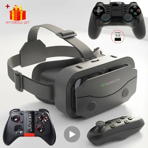 3D Virtual Reality VR Glasses Headset Devices Helmet Lenses Goggles Smart For Smartphones Phone Cell Mobile Game Viar Viewer Set