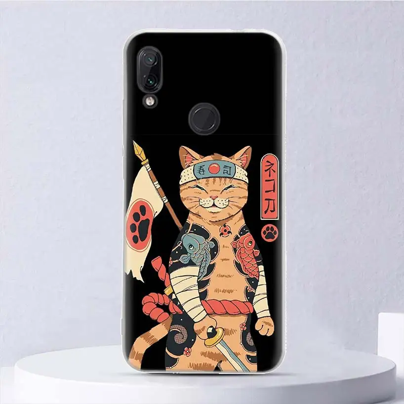 Ramen Sushi Samurai Tattoo Cat Soft Case For Xiaomi Mi 11 Lite 11i 12X 11T 10T 9T Pro Phone Cover 12 10 9 8 5X 6X Ultra Housing