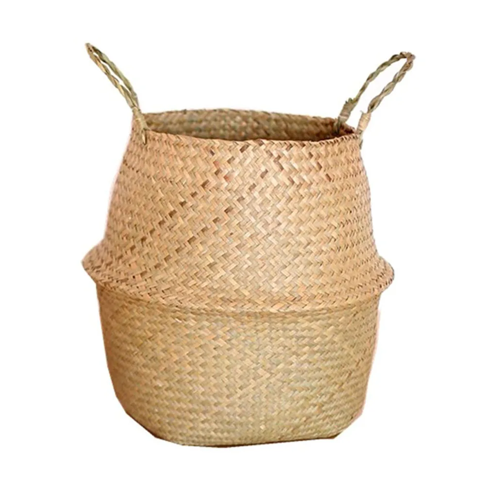 

Seagrass Wickerwork Basket Rattan Hanging Flower Pot Dirty Laundry Hamper Storage Basket