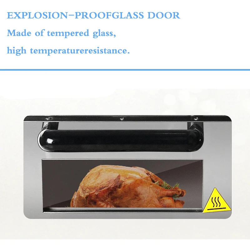 Máquina comercial para horno de Pizza de 2 decks, máquina para hornear pan de cocina doméstica con temperatura ajustable