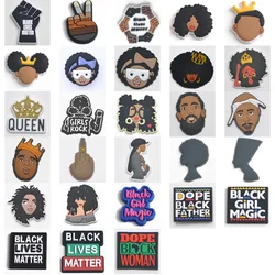 BLM Black Lives Matter Shoe Charms For Women Men PVC Shoes Decoration African Black History Month Clogs Charms Accessories Gifts