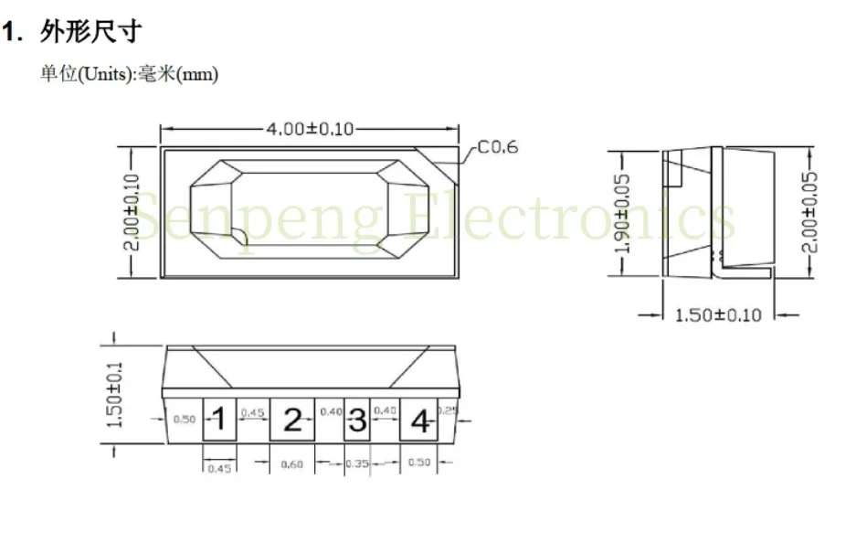 100PCS/lot WS2812B 4020 Illusion SMD 4020RGB built-in IC controllable Illusion LED side luminescent LED