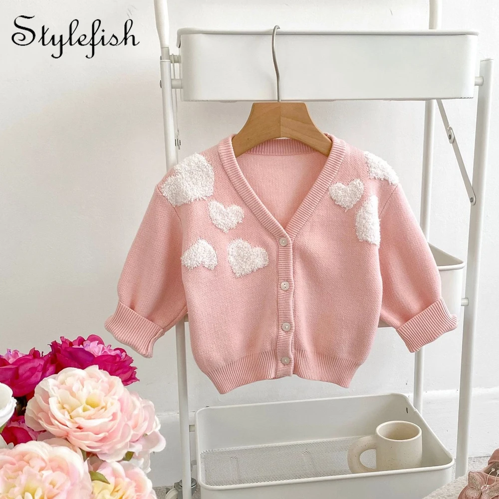 

Spring new baby clothes for 0-3 years old, exquisite caring embroidery long-sleeved sweater and cardigan for baby girls