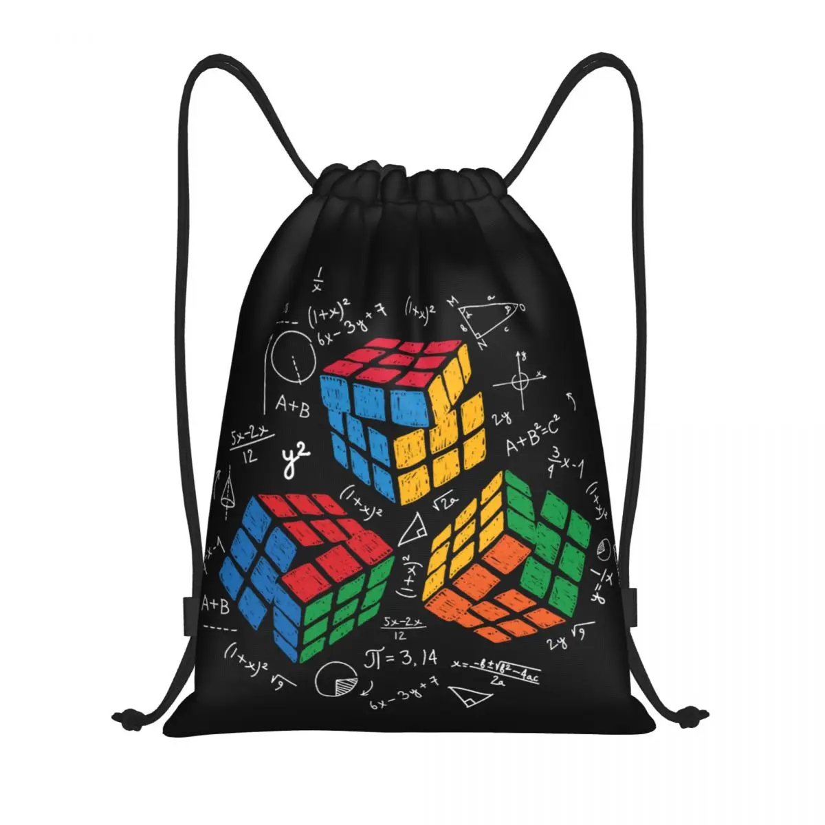 Custom Math Rubiks Cube Drawstring Bags Women Men Lightweight Geek Teacher Gift Sports Gym Storage Backpack