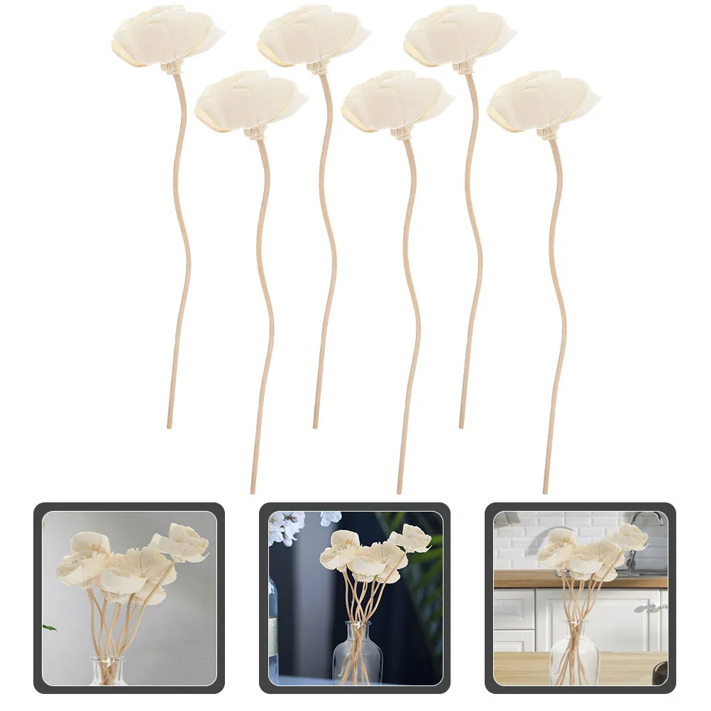 6Pcs Chic Dried Flower Aromatherapy Diffuser Sticks Made of Natural Rattan for Reed Diffuser Sets Home Scent Decoration Aroma