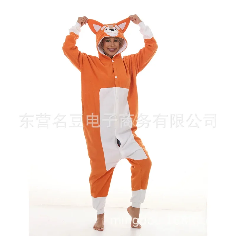 フリース新青黄色犬着ぐるみ大人カバーオール漫画パジャマ動物ハロウィンパーティー衣装ジャンプスーツフード付きパジャマスーツ