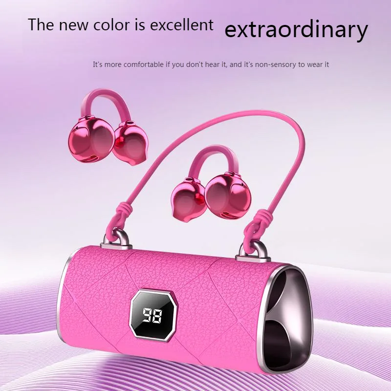 

New Trendy Mini Cute Satchel Appearance Bluetooth Earphones HiFi Sound Noise Reduction Ear-clip Music Earbuds For Girl Gifts