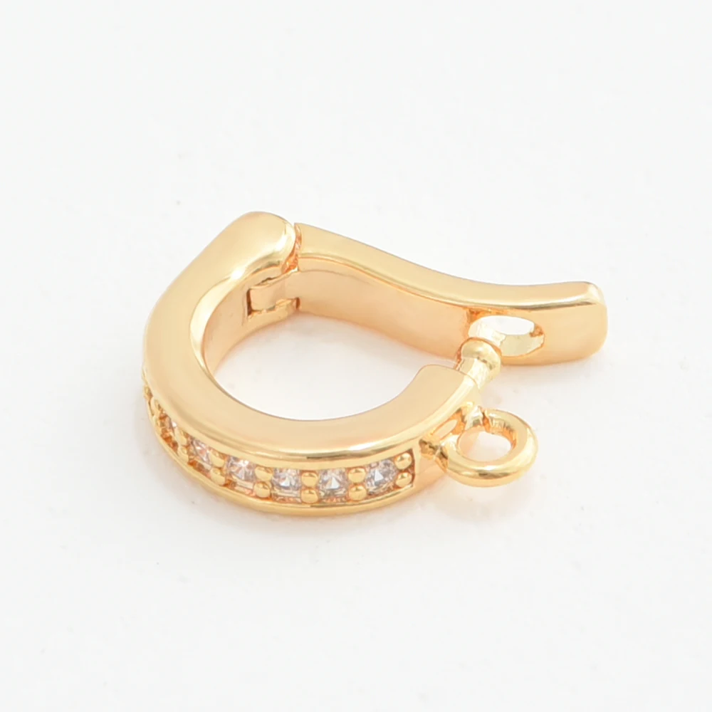 1PCS 18K Gold Plated ทองเหลืองจี้ Hooks Clasps สําหรับเครื่องประดับ DIY ทําอุปกรณ์ขายส่ง