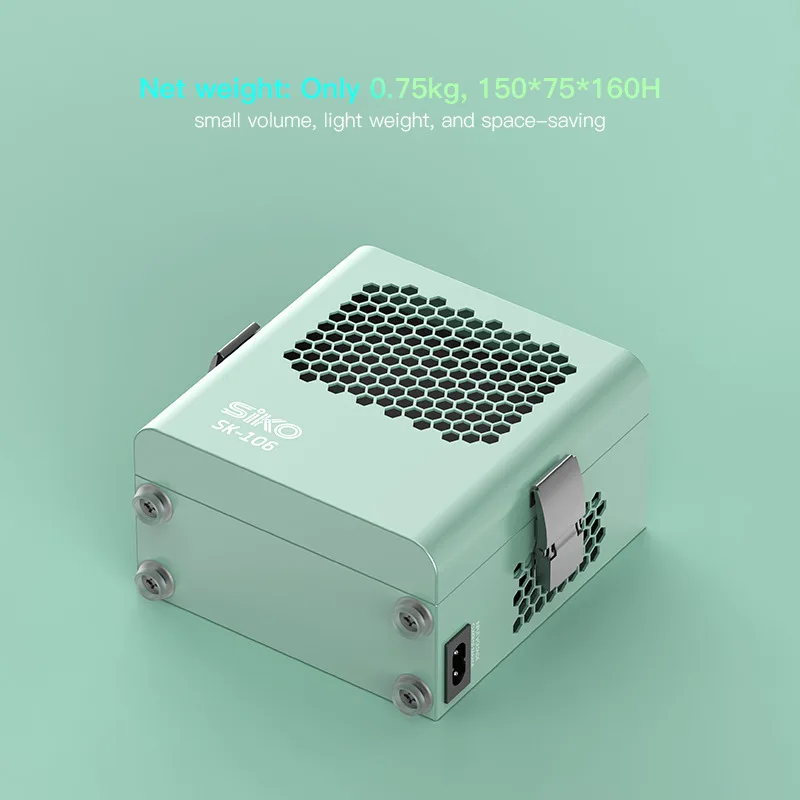 Ultra-Powerful Mini Ionic Fan Portable Fume Extractor with Double-Layer Filter for Soldering Station Jewelry Making & PCB Repair