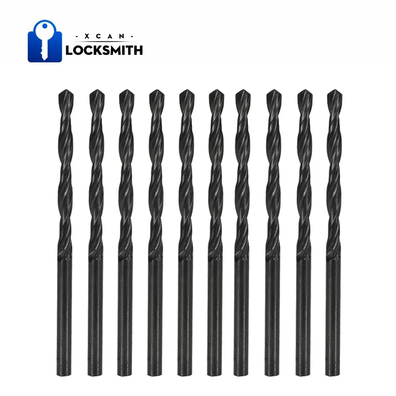 10 pces ajustaram o bocado de broca 2.0-4.0mm da torção de hss que nitrriding revestiu o conjunto de madeira do cortador do furo do metal da broca da arma